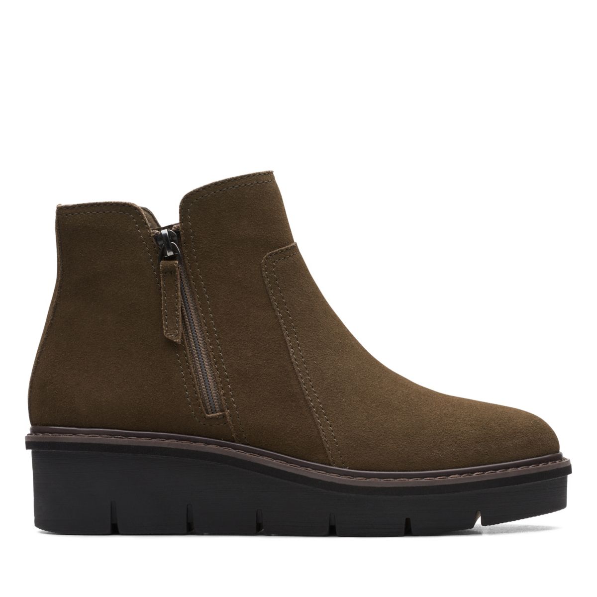 Clarks Airabell Zip Ankle Boots Dark Olive | 14201500