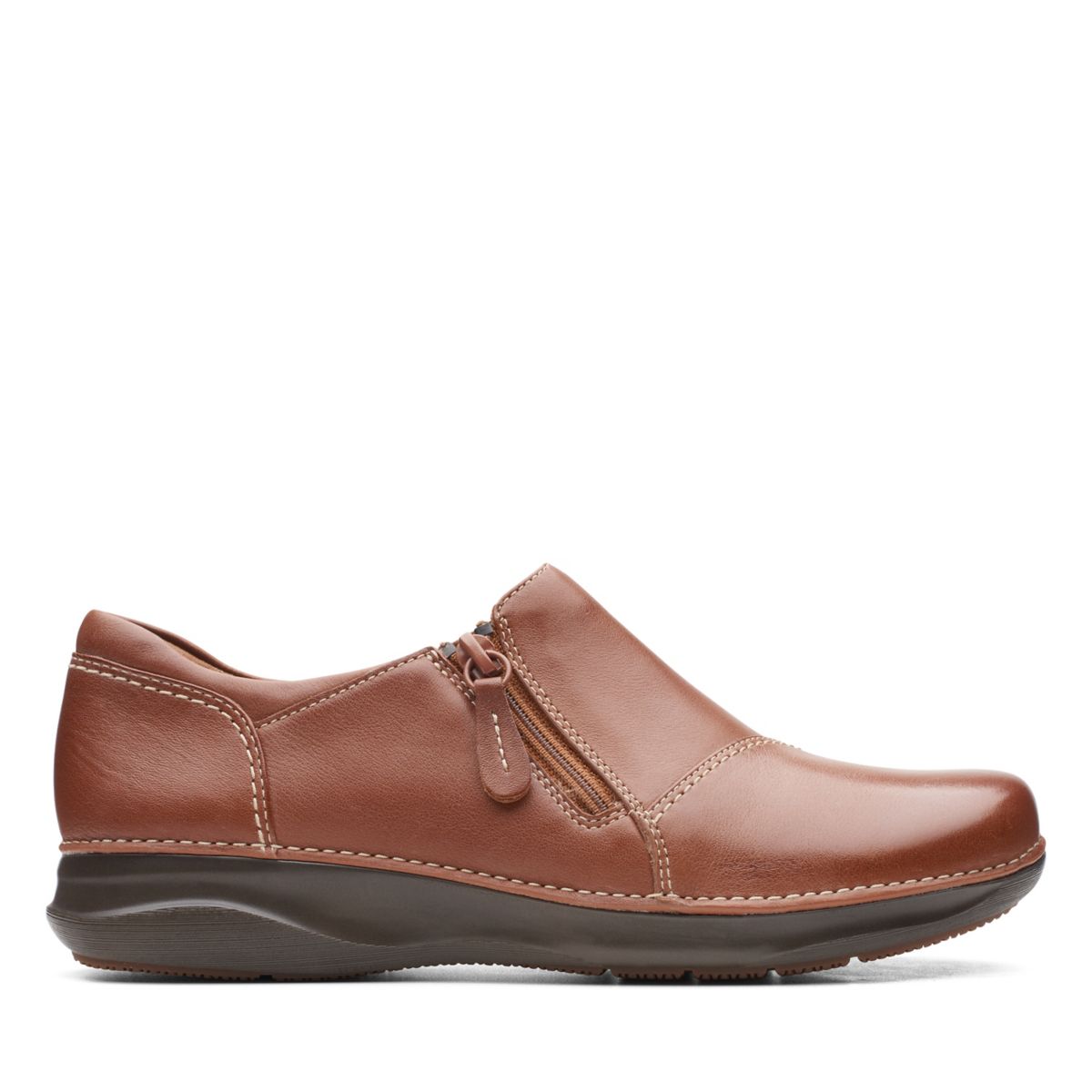 Clarks Appley Zip Casual Shoes Dark Brown | 80232612
