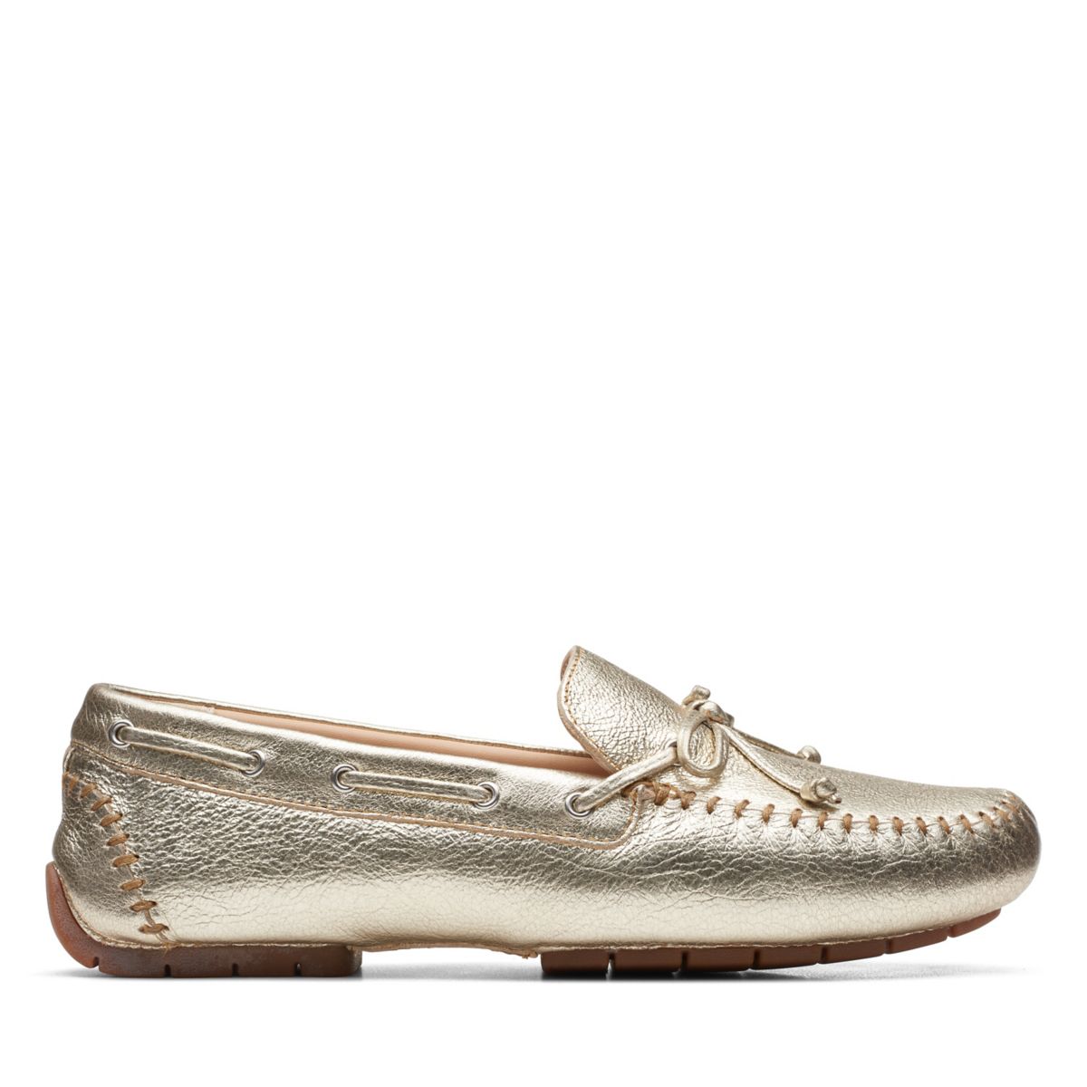 Clarks C Mocc Tie Loafers Gold | 76347430