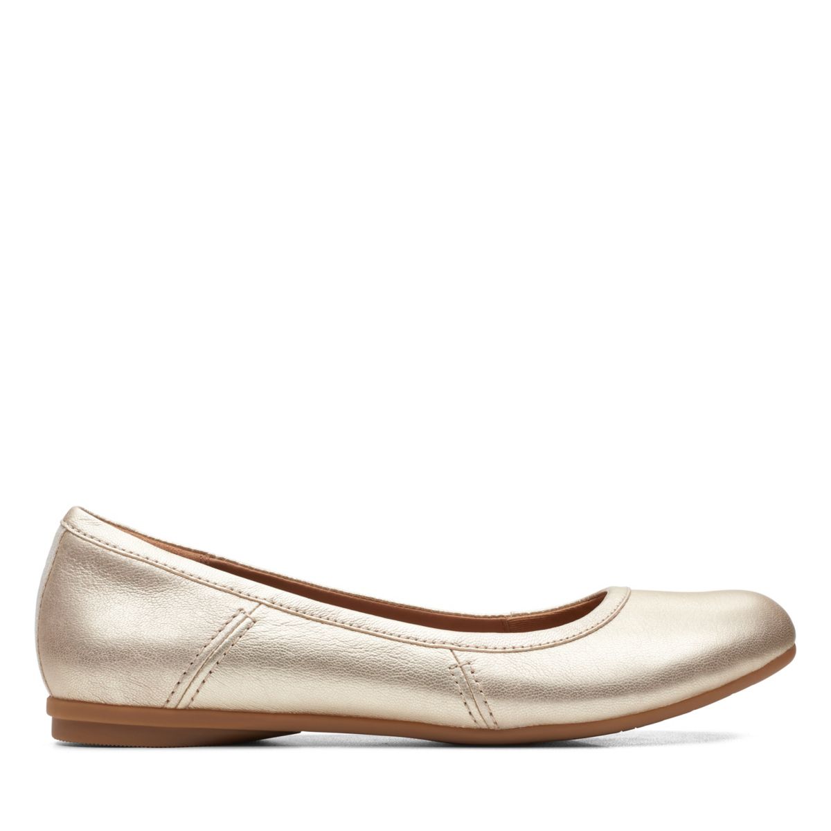 Clarks Canebay Plain Ballerina Gold | 12705547