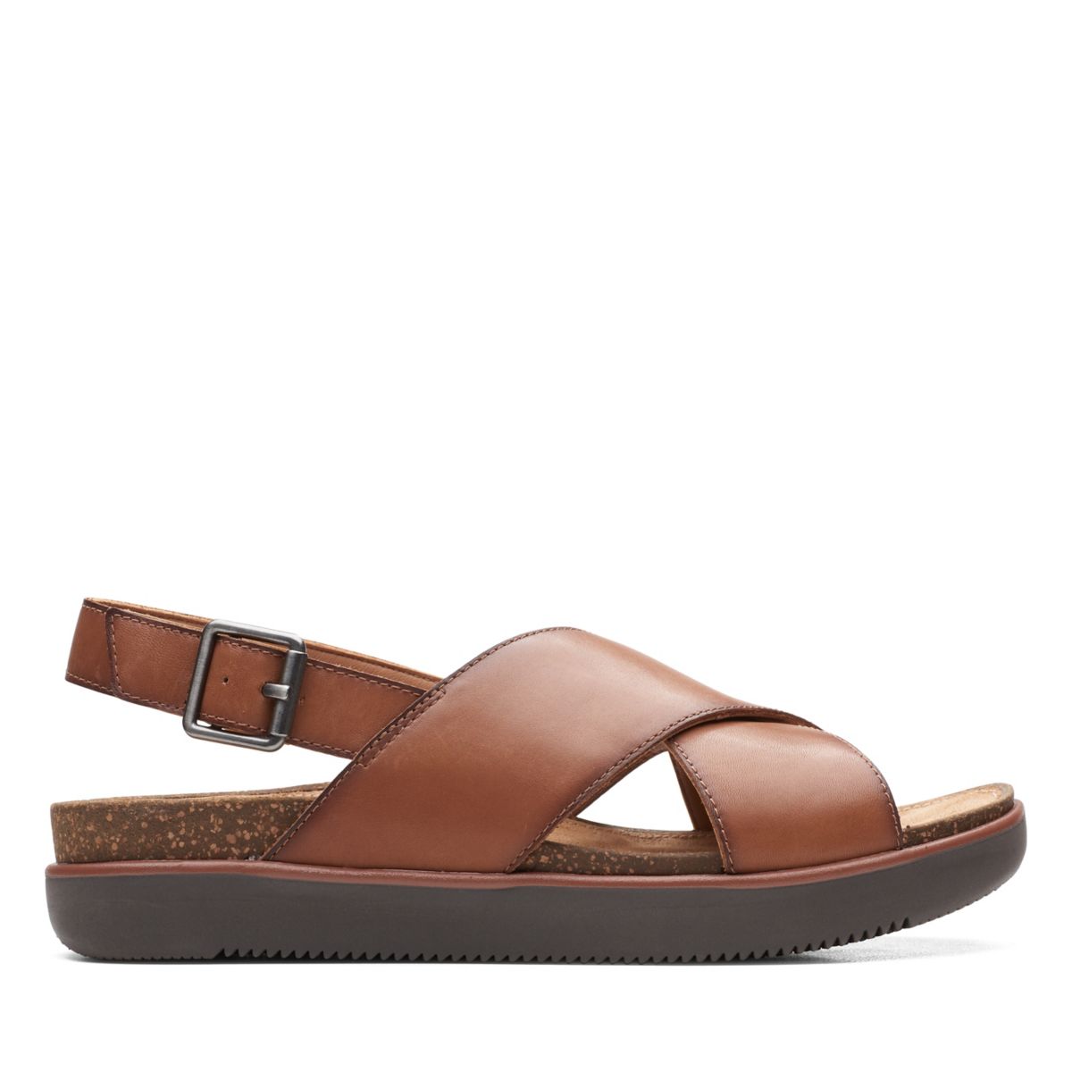 Clarks Elayne Cross Sandals Dark Brown | 51196237