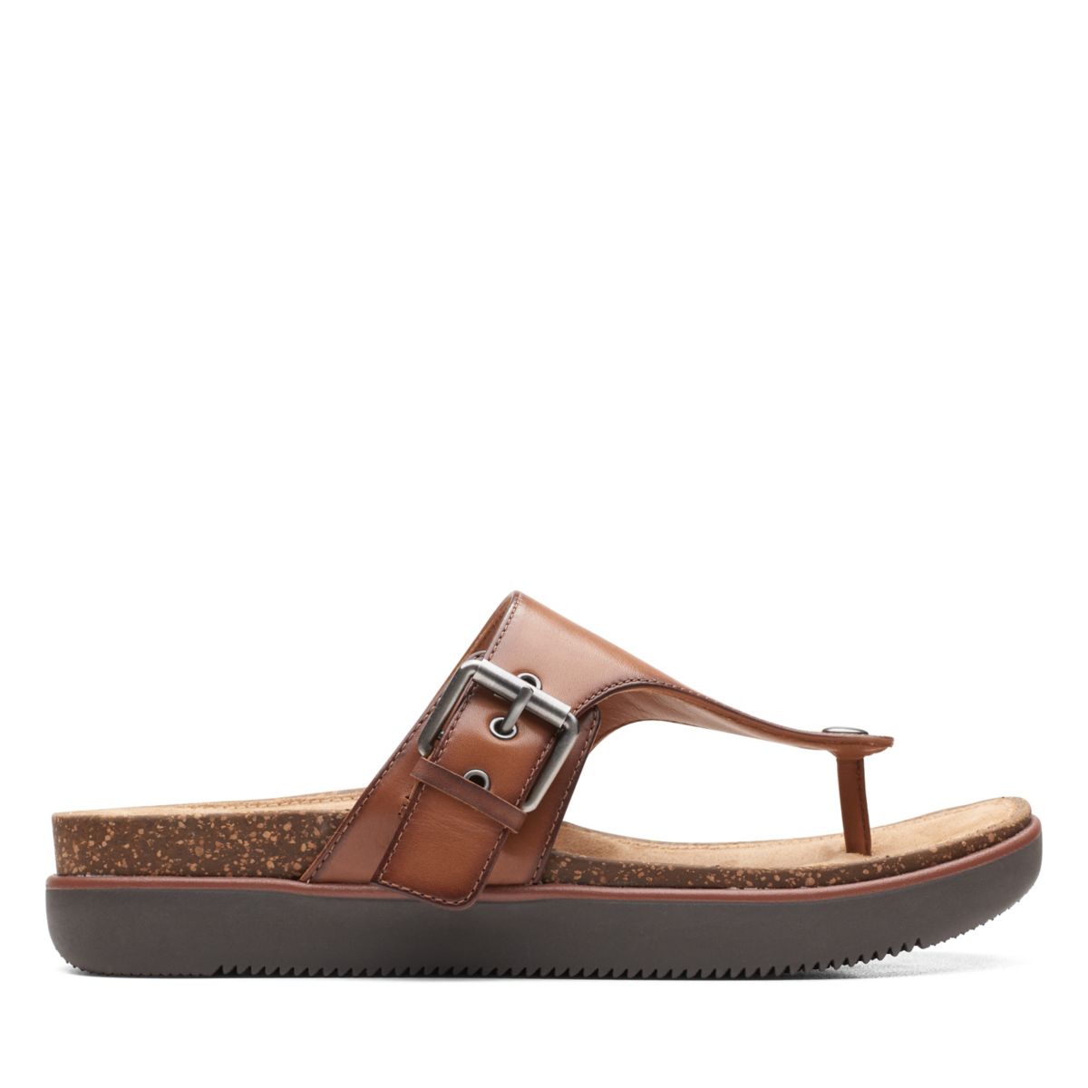 Clarks Elayne Step Flip Flops Dark Brown | 17072964