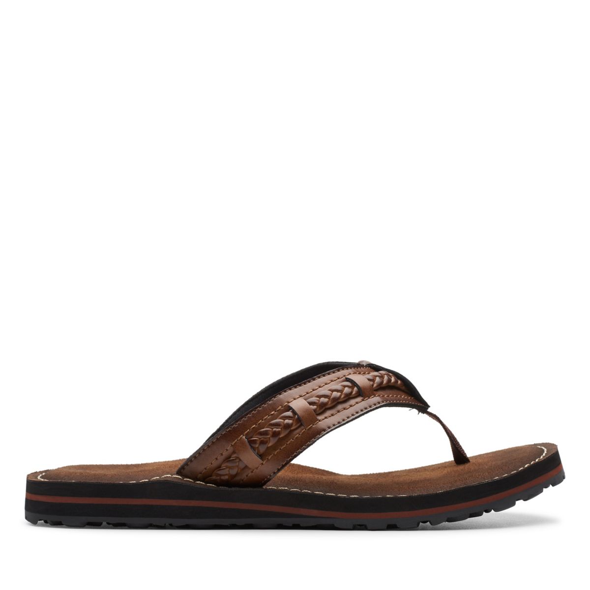 Clarks Fenner Nerice Flip Flops Dark Brown | 67955604