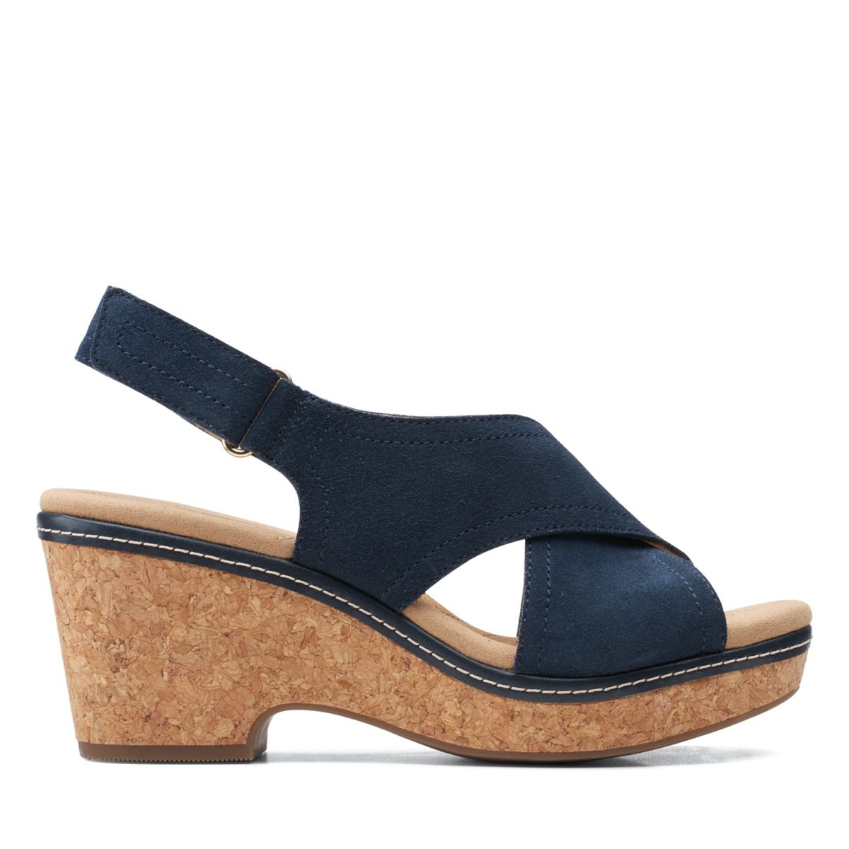 Clarks Giselle Cove Wedge Sandals Navy | 35151005