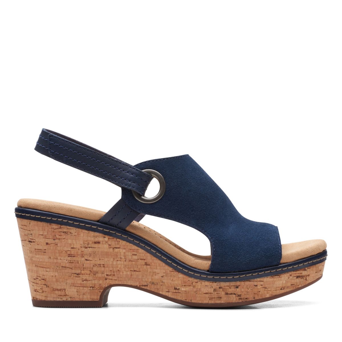 Clarks Giselle Sea Wedge Sandals Navy | 88054266