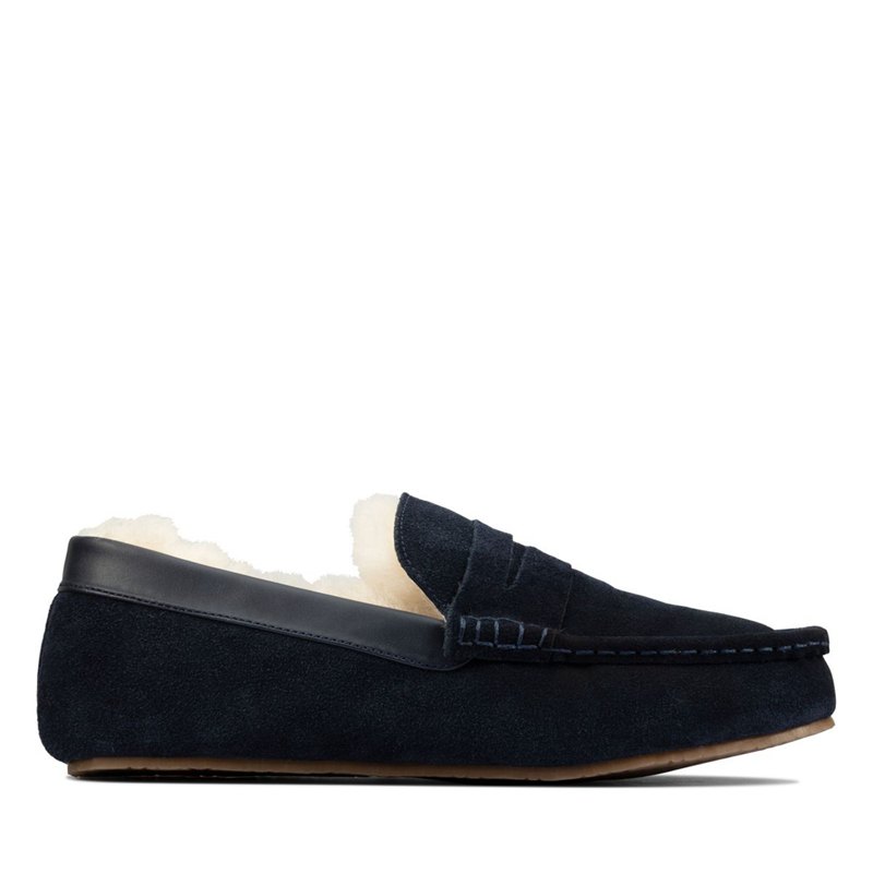 Clarks Kite Warm Slip On Navy | 40363087