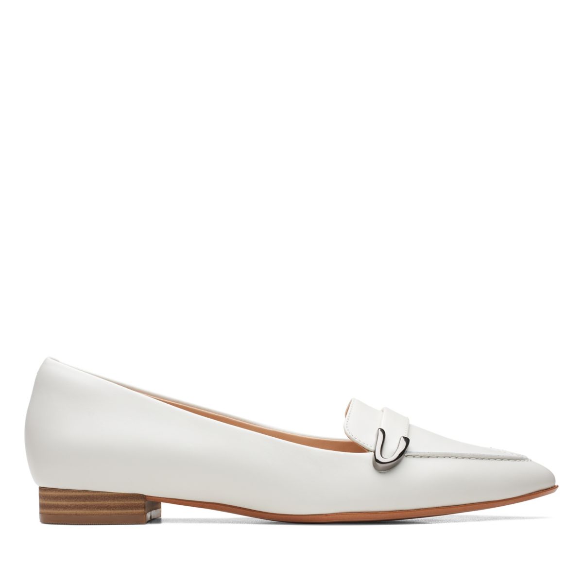Clarks Laina 15 Buckle Ballerina White | 44837093