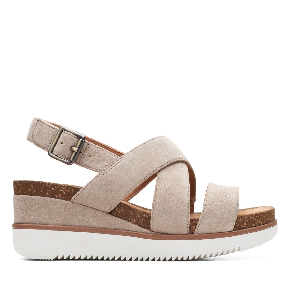 Clarks Lizby Cross Wedge Sandals Brown | 41721818