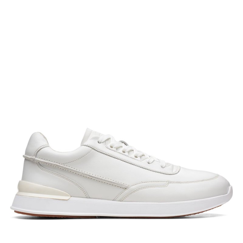 Clarks Race Lite Lace Sneakers White | 11642124
