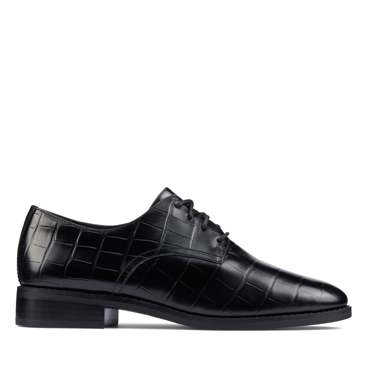 Clarks Ria Derby Oxford Shoes Black | 57036185