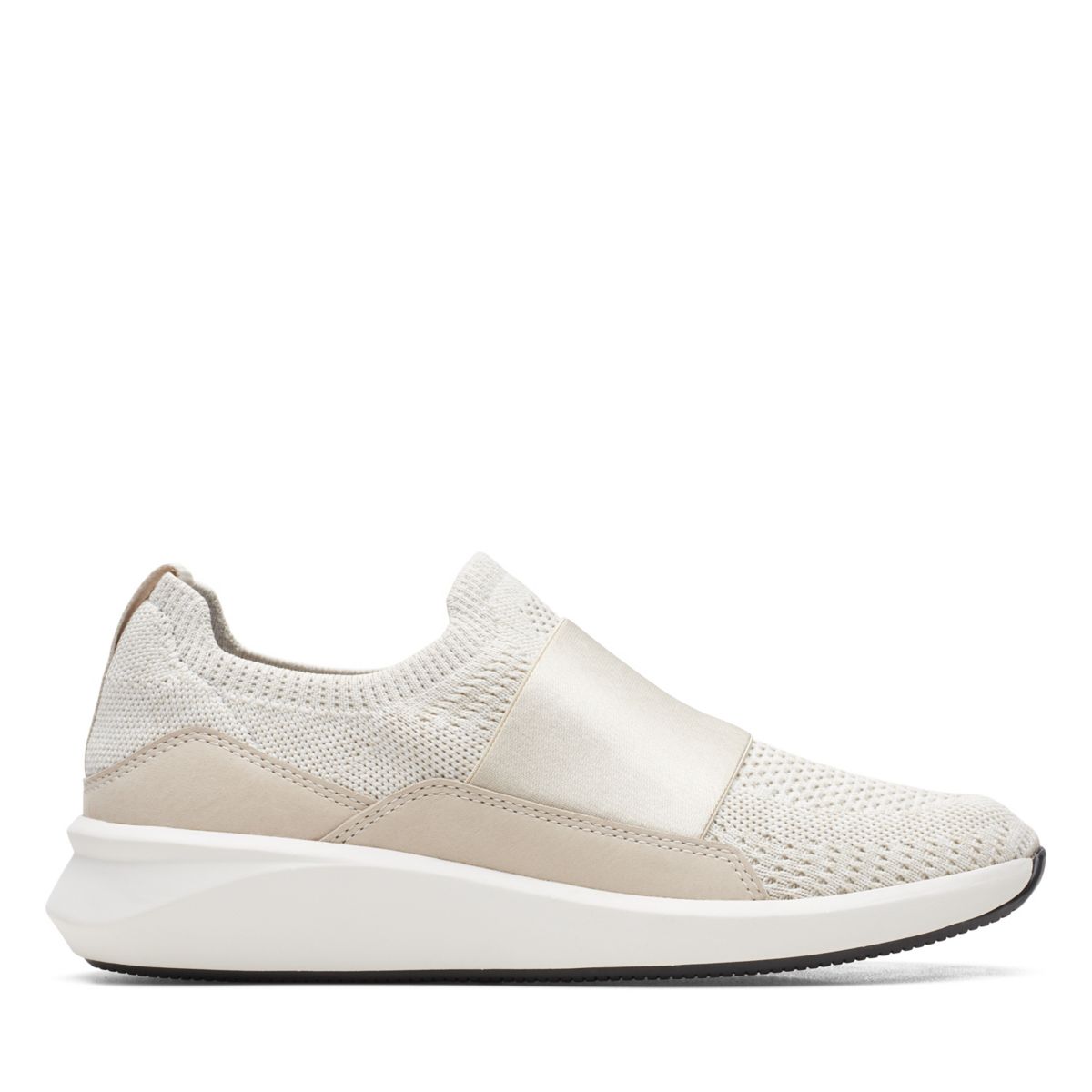 Clarks Un Rio Knit Slip On White | 61929260