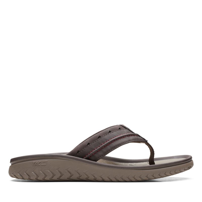Clarks Wesley Post Flip Flops Brown | 37659134
