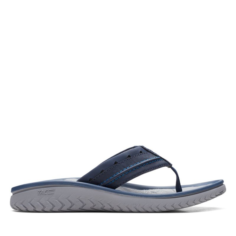 Clarks Wesley Post Flip Flops Navy | 64872836